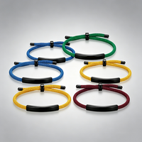 Haute qualité gravé personnalisé en acier inoxydable barre vierge corde en Nylon tissu Bracelets Couple Milan corde Bracelet