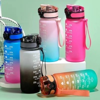 Bouteille d'eau Kecolove 1000 ml avec logo personnalisé, qualité alimentaire, sport, 32 oz, motivationnelle, graduée, en vrac, 1 L, avec marquage horaire, pour la salle de sport, les activités de plein air et les voyages