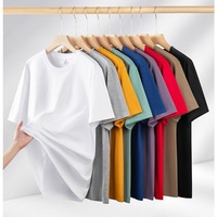 T-shirt basique en coton 100% tricoté 230 g/m², coupe classique, col rond, manches courtes, imprimé à l'écran, uni, pour homme