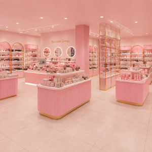 Exhibidor de Cosméticos Personalizado con Iluminación LED, Vitrina de Maquillaje para Tiendas Minoristas, Accesorios para Salones de Belleza - Product Image 3