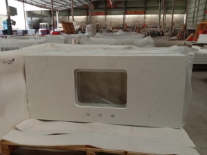 Goldtop OEM/ODM progetto personalizzato controsoffitto cucina in pietra di <span class=keywords><strong>quarzo</strong></span> vanità piano in marmo artificiale controsoffitti in <span class=keywords><strong>quarzo</strong></span> <span class=keywords><strong>per</strong></span> cucine - Product Image 2