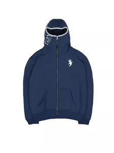 Sweat-shirt à capuche en molleton zippé pour homme, de qualité supérieure, en coton, coupe ample, style streetwear, logo brodé personnalisable, respirant - Product Image 5