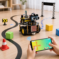 Kit de Robot Programable Educativo Keyestudio Maker, Robot Tortuga Inteligente V3.0 BT, Kit de Coche Robótico para Arduino
