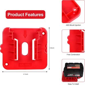 Groothandel batterijhouder voor Milwaukee 18V accu's M18S wandmontage batterijopslag dock houder - Product Image 2