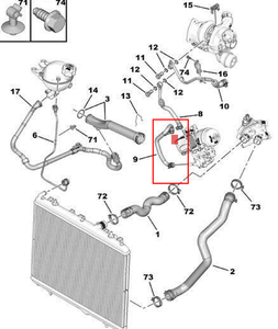 OE 1341K3 V860226480 Système de refroidissement Refroidisseur d'huile Filtre Logement Tuyau d'eau Pour Peugeot 208 <span class=keywords><strong>3008</strong></span> 308 RCZ 408 Citroen C4 DS - Product Image 2