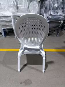 화이트 블랙 PP 플라스틱 그물 O 다시 현대 쌓을 수있는 식당 웨딩 의자 - Product Image 2