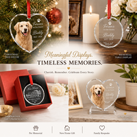 Adorno de Cristal Personalizado para Mascotas, Recuerdo con Foto, Decoración Colgante Pulida a Mano, Regalos para Bautizo y Diwali