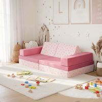 Ensemble de canapé modulable pour enfants avec blocs de construction, fauteuil en mousse convertible et coussin de sol pour tout-petits