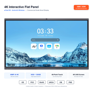 Lavagna Interattiva 4K da 75, 86, 65, 55 Pollici con Fotocamera 48MP, 8GB 128GB, Doppio Sistema Operativo Android e Windows per Riunioni e Scuole OEM - Product Image 1