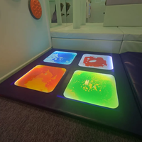 Tuiles de sol sensorielles liquides lumineuses 50 cm Jouets sensoriels pour enfants Tuiles de gel liquide LED changeant de couleur
