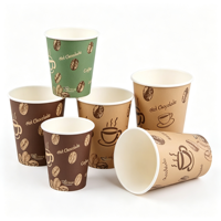 Impression de logo personnalisé, gobelets à café en papier à paroi simple, jetables, fabriqués sur mesure, plusieurs tailles pour boissons chaudes/froides
