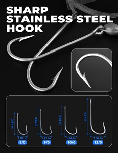 Ballyhoo Pin Rig avec chef mono <span class=keywords><strong>ou</strong></span> fluorocarbone <span class=keywords><strong>de</strong></span> 12 pieds pour appâts <span class=keywords><strong>de</strong></span> pêche à la traîne en mer - Product Image 4