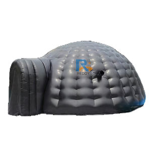 Carpa de cúpula de iglú de aire inflable plegable negro de Material Oxford gigante con soplador para exteriores - Product Image 4