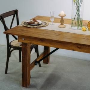 Mesa de granja de madera maciza plegable de comedor de lujo con diseño de campo francés de gran venta - Product Image 2