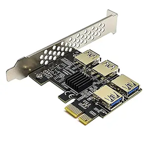 PCI Express Multiplier Riser Adapter PCIe 1 A 4-16X/e 1X To 4 External USB 3.0