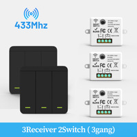 Interrupteur intelligent sans fil RF433 avec télécommande, portée de 30 m pour l'éclairage domestique, 10A 220V
