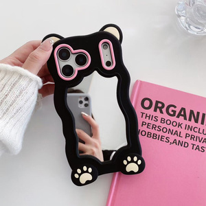 Coque de téléphone portable antichoc avec miroir de maquillage 3D motif oreilles d'ours pour <span class=keywords><strong>iPhone</strong></span> 17 16 15 <span class=keywords><strong>14</strong></span> 13 12 11 <span class=keywords><strong>Pro</strong></span> Max – Coque arrière - Product Image 3