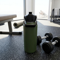 Thermos en acier inoxydable à isolation sous vide avec poignée de transport, capacité 801-900 ml, compatible lave-vaisselle, noir fumé JOW-800 SMB