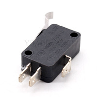Micro-interrupteur d'action limitée étanche KW 16(5)A 250V 125V SPDT avec levier à pointe incurvée
