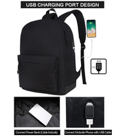 Mochila Oxford 900D Resistente al Agua con Carga USB para Portátil de 15.6 Pulgadas, Mochila Escolar y de Viaje, Logotipo Personalizado Disponible