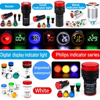 AD16-22 montage sur panneau 22mm Led AC DC 6V 12V 48V 110V 220V 380 V équipement signal pilote lampe indicateur lumineux