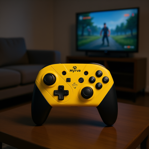 Control Inalámbrico Myrva de 2.4GHz para Nintendo Switch, Amarillo, Doble Vibración, Joystick para Juegos Móviles con Diseño Ergonómico - Product Image 2