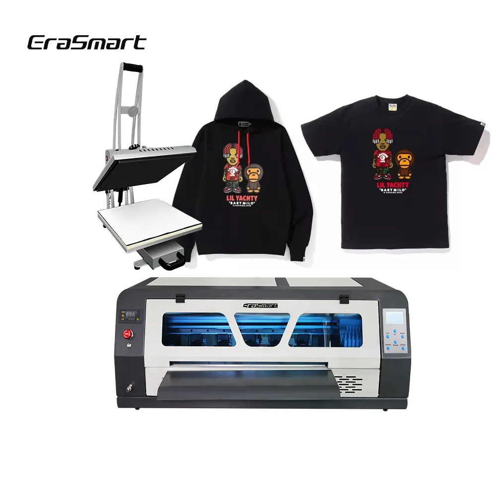 Erasmart büyük masaüstü dijital yazıcı isı transferi A1 Dtf yazıcı ile XP600 T-Shirt Hoodies BASKI MAKİNESİ için