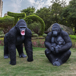Escultura <span class=keywords><strong>de</strong></span> fibra <span class=keywords><strong>de</strong></span> vidrio <span class=keywords><strong>de</strong></span> orangután grande simulada mono King Kong Navidad Parque Ecológico bosque paisaje decoración Animal - Product Image 2