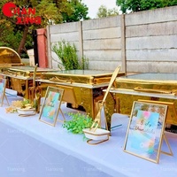 TIANXING 9L Réchauds de buffet arabes dorés pour hôtels, restaurants et traiteurs