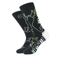 Chaussettes de sport quatre saisons Jacquard motif créatif pur coton respirant absorbant la sueur Chaussettes moyennes