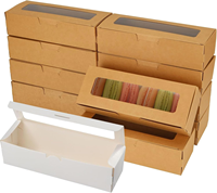 Boîtes d'expédition en carton kraft brun avec fenêtre transparente pour macarons et bonbons, écologiques et biodégradables, livraison en 1 à 3 jours, en gros