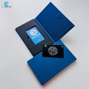 Chất lượng cao khắc logo thép không gỉ NFC thẻ bao bì hộp đen kim loại bền chủ sở hữu thẻ cho món quà - Product Image 3