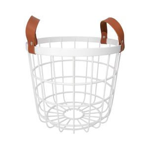 Panier de rangement en métal, ceinture de salle de bains d'hôtel avec poignées, panier à linge sale - Product Image 1
