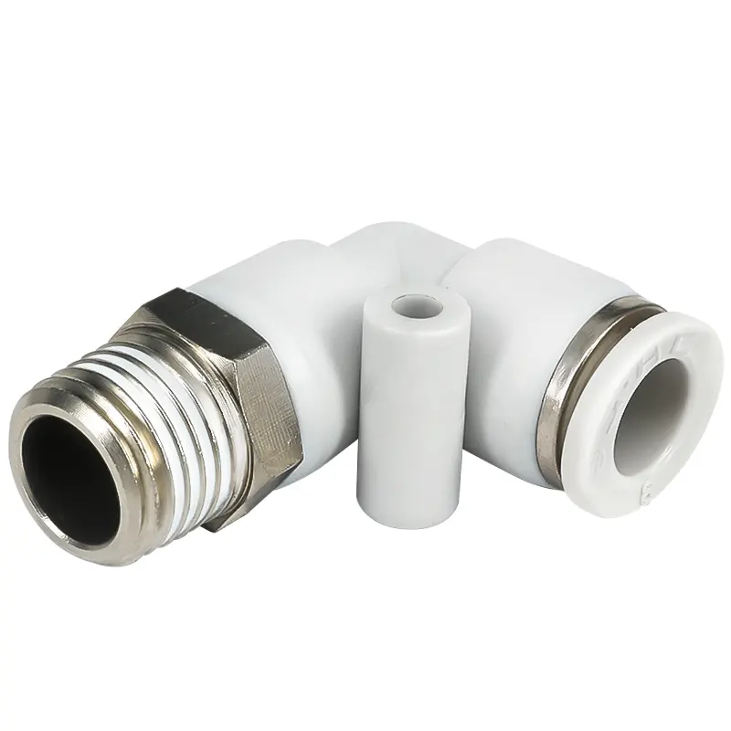 PL series Plastic Pneumatic Pipe Elbow quick One Touch Fitting Quick Connector PT NPT Thread Two Way Hose Air Fitting