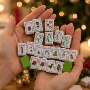 Nouvel arrivage Ningbo <span class=keywords><strong>Leti</strong></span> : Jeu de Mahjong américain 4 couches, 160 tuiles acryliques jaunes, tuiles de Mahjong de Noël pour soirées jeux - Product Image 6