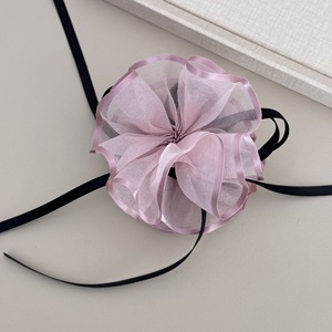 Pinza de Pelo Elegante con Lazo y Flor de Malla, Clip de Tiburón con Diamantes de Imitación, Accesorios Dulces para el Cabello de Uso Diario para Mujer - Product Image 6