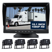 HOPE 4 Moniteur à écran partagé de 10.1 pouces avec fonction étanche DVR de vue arrière et avant de voiture à 360 degrés pour l'aide à la marche arrière