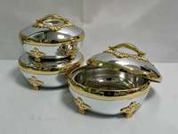 Eleganter Goldgalvanisierter 4L 5L 6L Hotpot Speisenwärmer Luxuriöses Thermisches Lebensmittel-Aufbewahrungs- & Behälterset für Ramadan Hochzeitsgeschenk