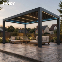 Pergola en aluminium directement de l'usine avec toit à lames orientables et éclairage LED pour patio