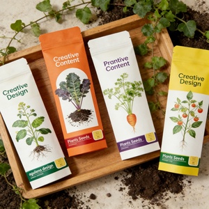 ถุงพลาสติกใส่เมล็ดพันธุ์พิมพ์โลโก้ตามสั่ง ขายส่งจากโรงงาน เกรดอาหาร สำหรับเมล็ดทานตะวัน ผัก ผลไม้ - Product Image 1