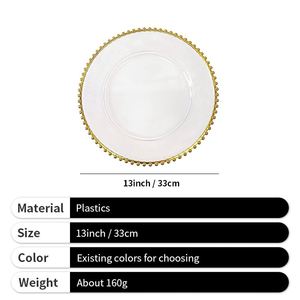 Reusable clear <b>Plastic</b> Dinner Plate Tray Equipment <b>Beaded</b> Rim Fancy Plates - Product Image 2