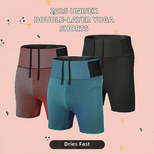 Nuevas Mallas de Compresión de Doble Capa para Mujer, Shorts de Yoga, Verano, Ajustados, Transpirables, para Maratón, con Cordón Frontal, Personalizables - Product Image 2