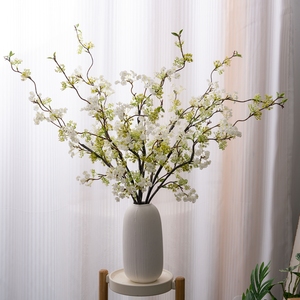 Vente en gros de branche de spirea artificielle <span class=keywords><strong>blanche</strong></span> à longue tige, réaliste, pour couronne de mariée, bouquet de mariage, décoration de vase à domicile - Product Image 2