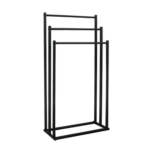 Giá Đỡ 3 Tầng Phòng Tắm OEM Bán Sỉ Thiết Kế Mới Giá Treo Khăn Màu Đen Kim Loại Có Sơn Tĩnh Điện - Product Image 4