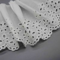 Tissu en dentelle brodée à œillets 100% coton de haute qualité, ruban floral pour robes de femmes et décoration intérieure
