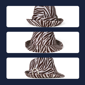 Sombrero <span class=keywords><strong>de</strong></span> Pescador <span class=keywords><strong>de</strong></span> <span class=keywords><strong>Lana</strong></span> con Estampado Animal Personalizado para Hombre y Mujer, Sombrero Fedora con Estampado <span class=keywords><strong>de</strong></span> Piel Sintética <span class=keywords><strong>de</strong></span> Gamuza - Product Image 2