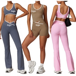 Ensemble de yoga pour femmes de haute qualité, ensemble de sport, vêtements d'entraînement, logo personnalisé, tissu OEM - Product Image 1