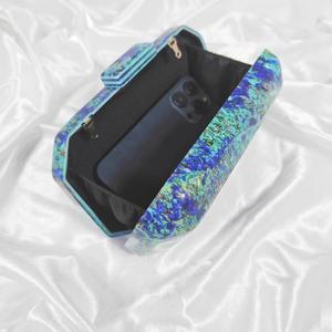 Bolsa de Mão Feminina DINGMEI de Acrílico para Noite, com Fecho Magnético, Alça de Corrente, Forro de Poliéster com Pérolas, para Casamento e Festa - Product Image 6