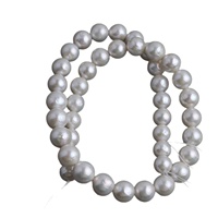 Perles rondes de culture d'eau douce naturelles de style Edison, 10-11 mm, blanc brillant, demi-finies, accessoires de bijoux DIY