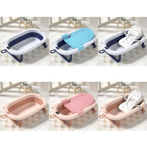 Folding Bathtub Baby Collapsible Standing Infant Baby <b>Bath</b> Tubs Bathtub Set Plastic <b>Foldable</b> for Kids Children With Temperature - Product Image 4